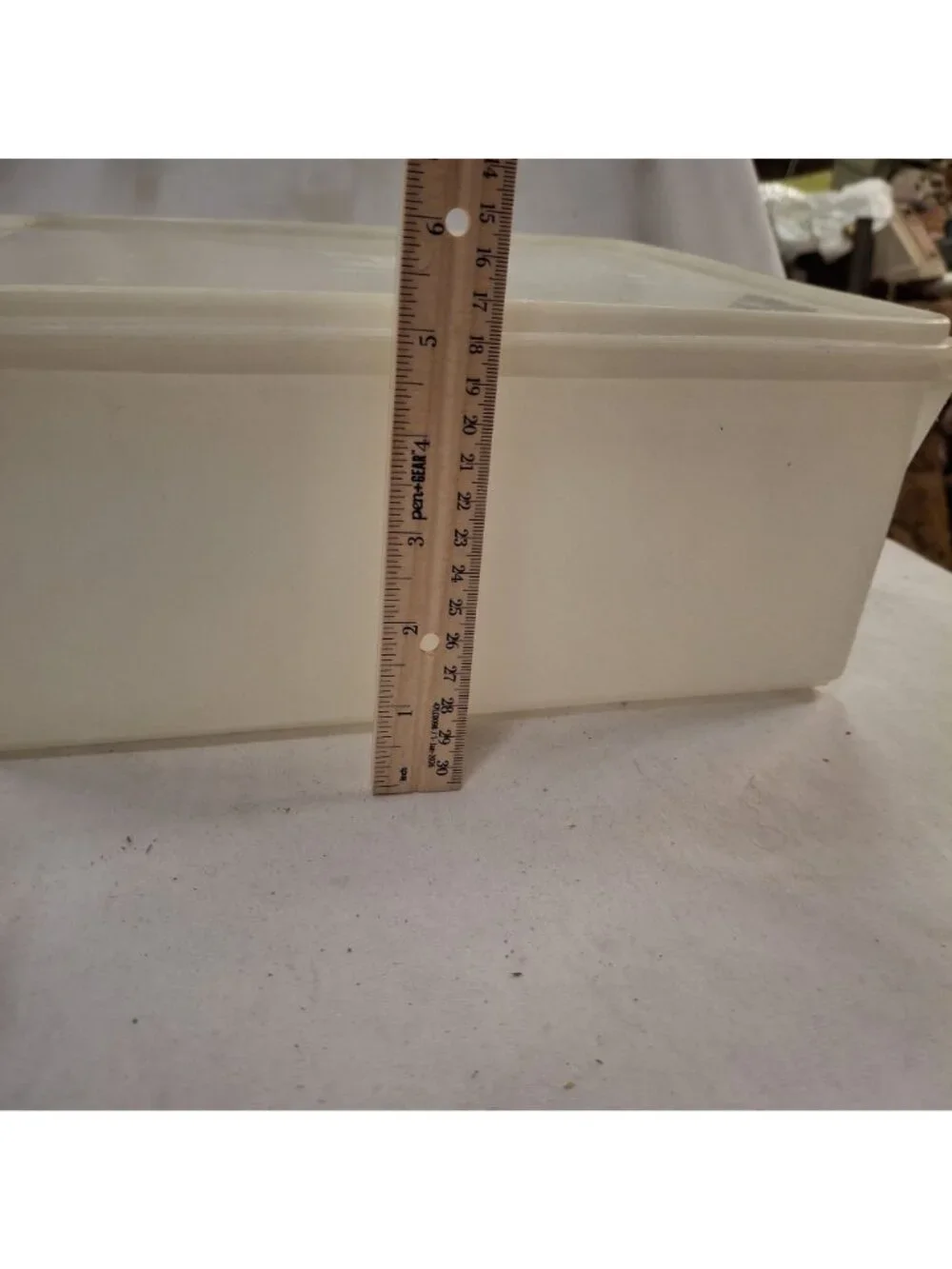 Vintage Tupperware Square Storage Container With Lid White 12
